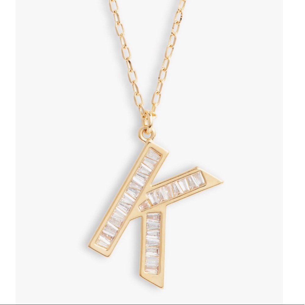 Nordstrom Cubic Zirconia Initial K Pendant Necklace
